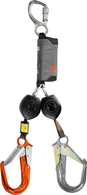 SKYLOTEC PEANUT Y dobbel fallblokk bånd 2,5m m/forsterket stillaskarabin